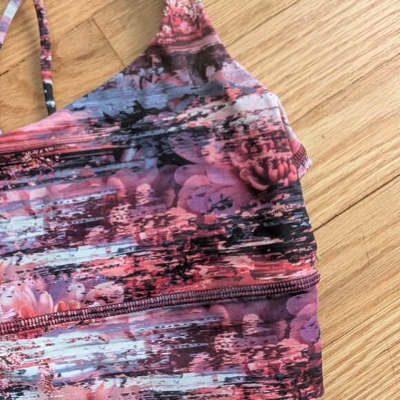 EUC Lululemon Free To Be Bra Long Line Women's 6 Dahliascape Multi sports yoga - Picture 7 of 11
